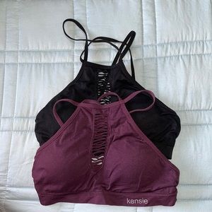 Kensie High-Neck Sports Bra Black and Purple